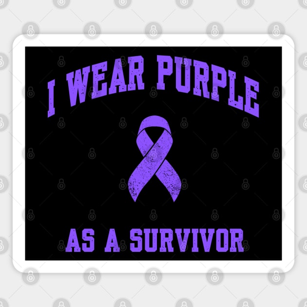 I Wear Purple as a Survivor Magnet by Stylecombinator